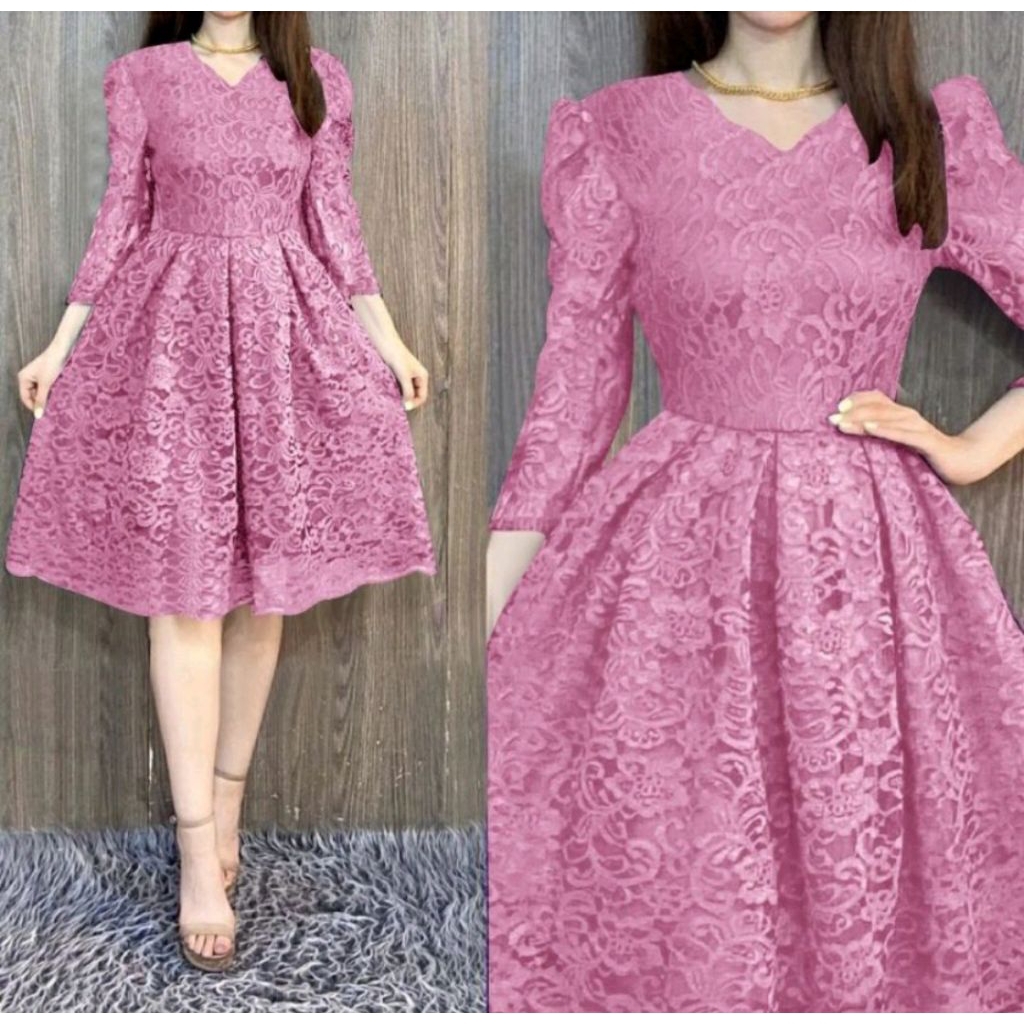 Dres Pesta Cantik Simple ~ Gaun Pesta Modern S M L XL XXL ~ Dress Pesta Natal Mewah
