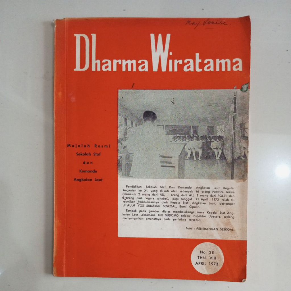 MAJALAH DHARMA WIRATAMA NO 28 THN VIII APRIL 1973