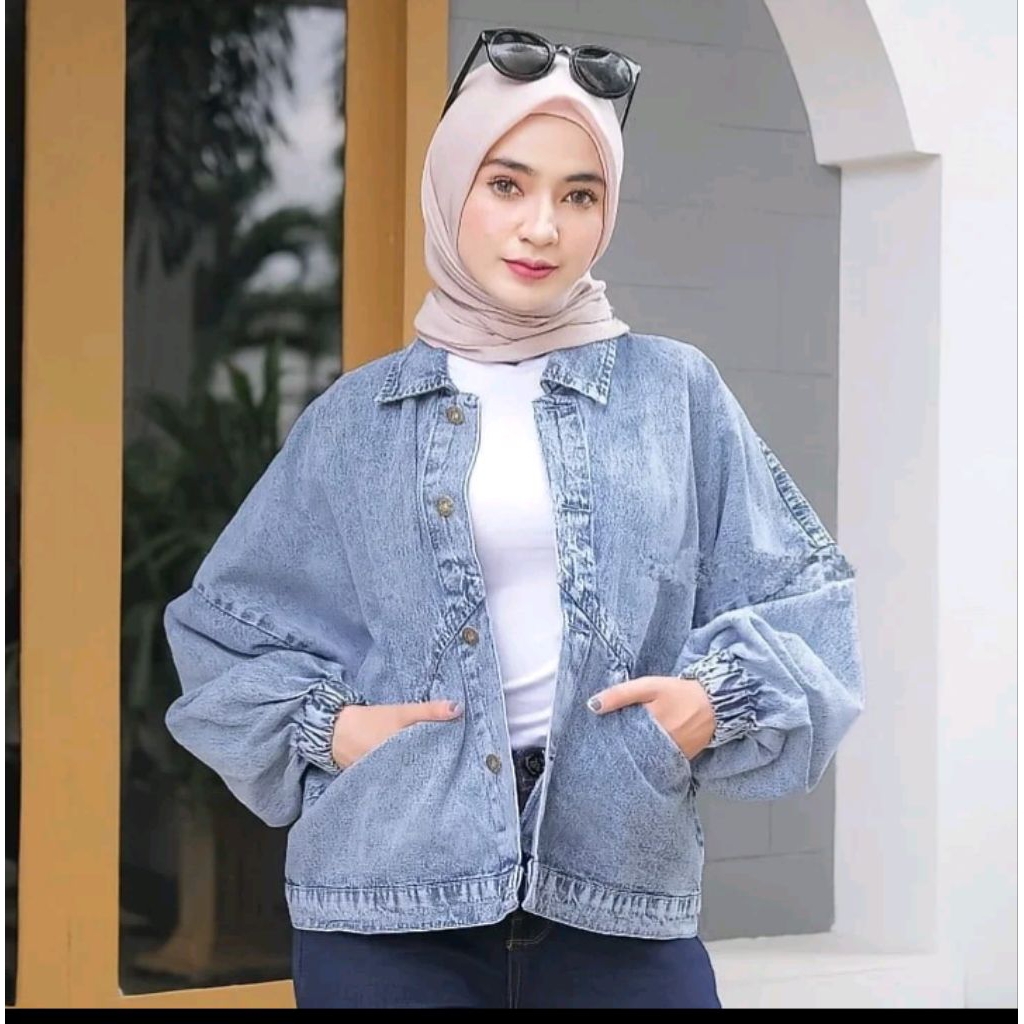 Jaket Denim Pablo Oversize Korean Style, Jaket Denim Oversize Wanita