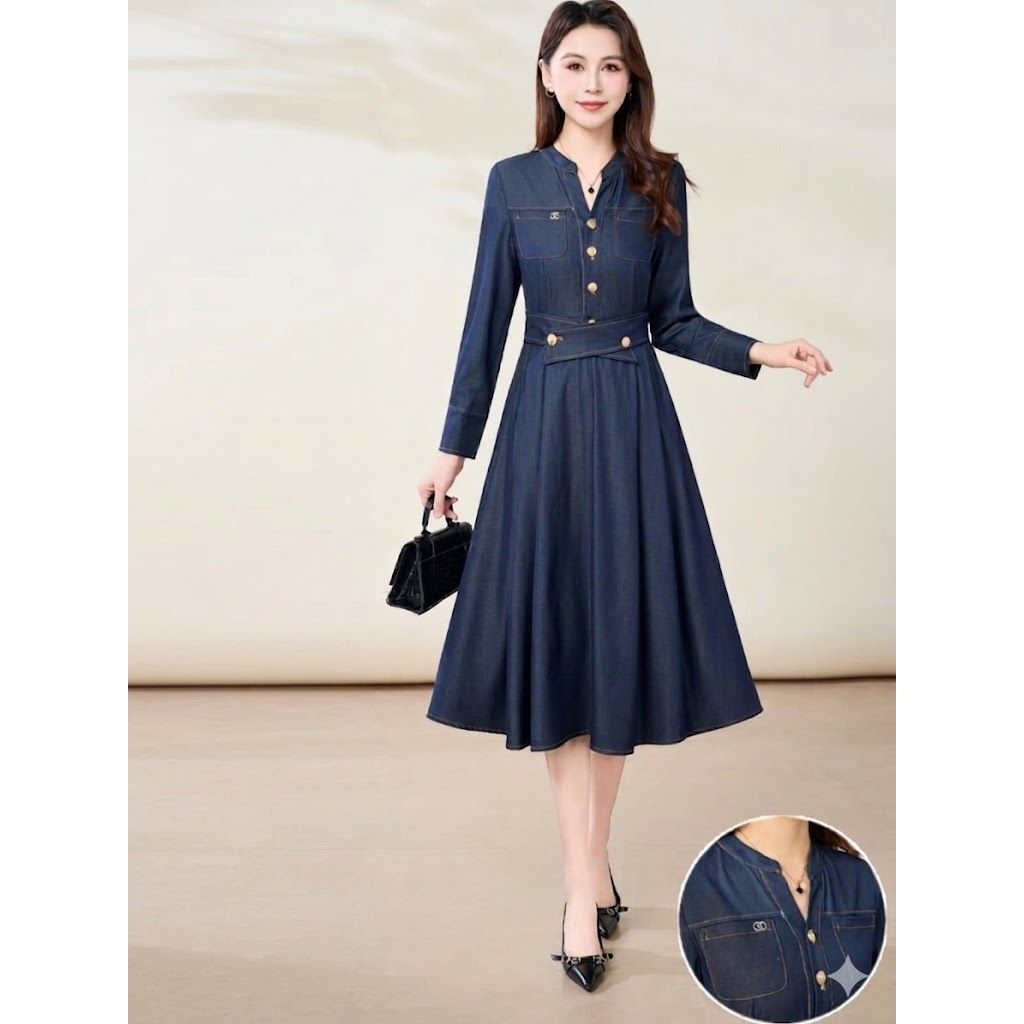 Dress Cewek Butik Mewah Import Premium "JESSLYN (TY FEB 2636)" Cek