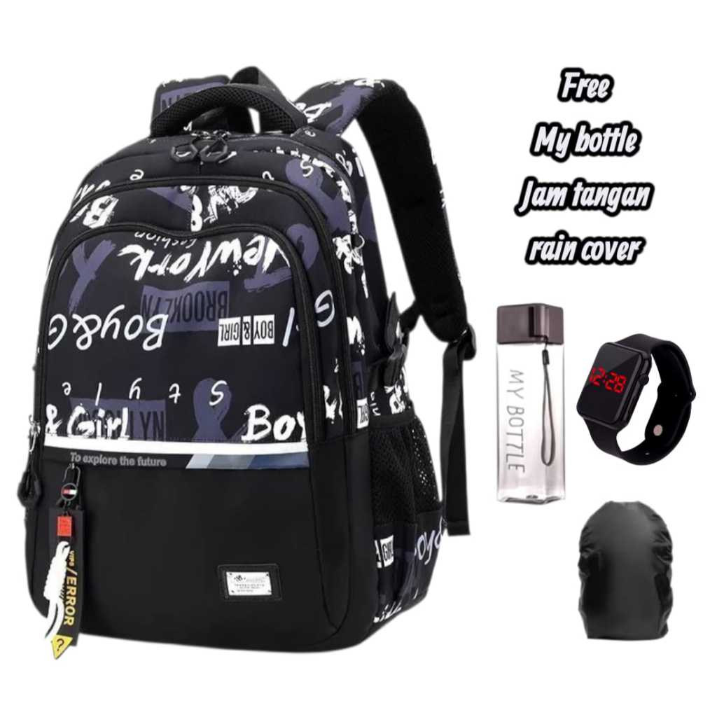 Tas sekolah anak laki-laki terbaru SD SMP SMA banyak bonus- Tas sekolah aesthetic- Ransel sekolah ke