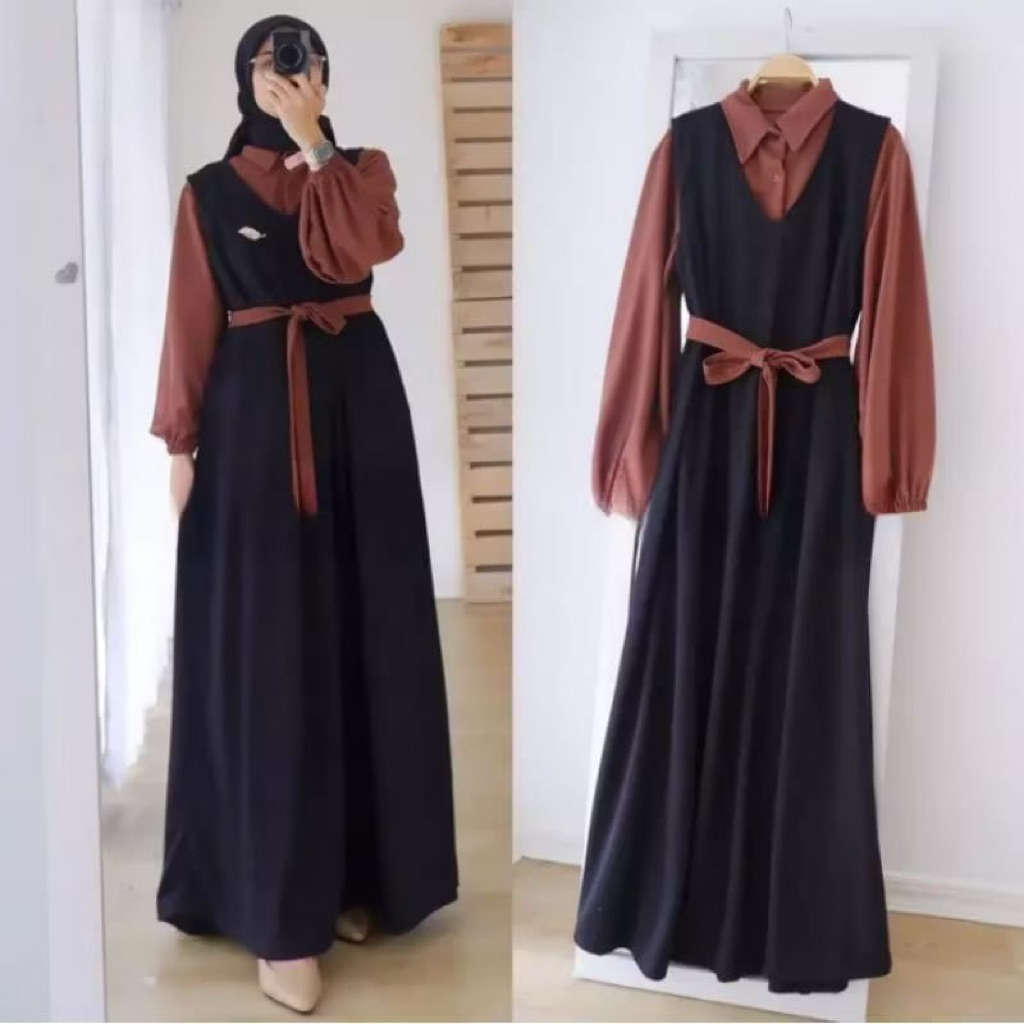 gamis overal wanita/wanita kekinian/terbaru2026