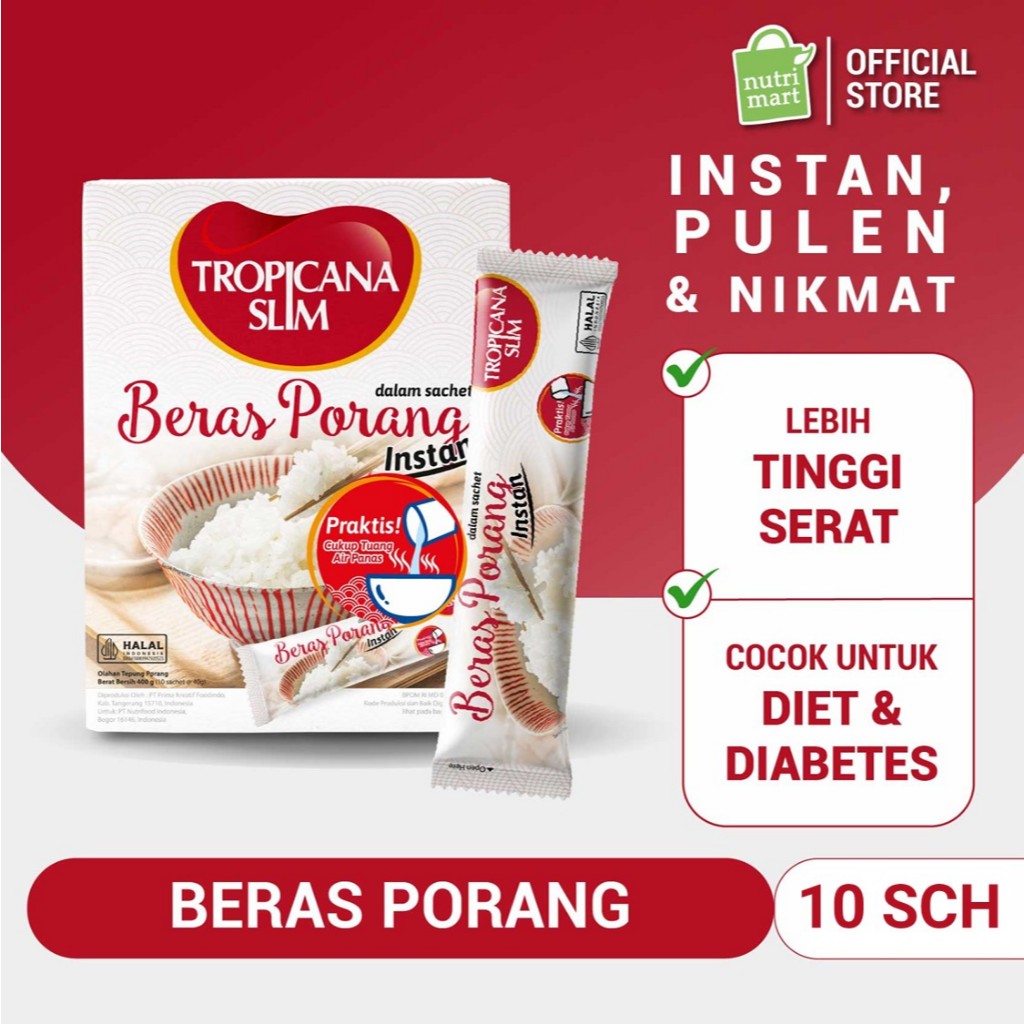 Tropicana Slim Beras Porang Instant Box 10 sachet– Konjac Rice Shirataki