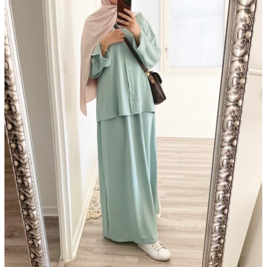 Nazaya setelan rok wanita dewasa one set remaja setelan rok kekinian