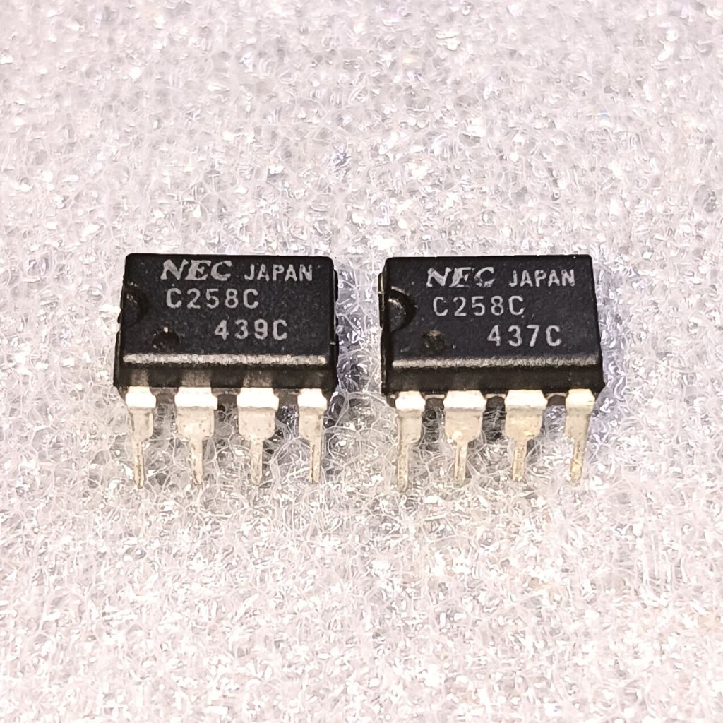 IC uPC258C Dual Op-Amp Bipolar Input Original NEC Japan (Versi Industrial uPC4558C)