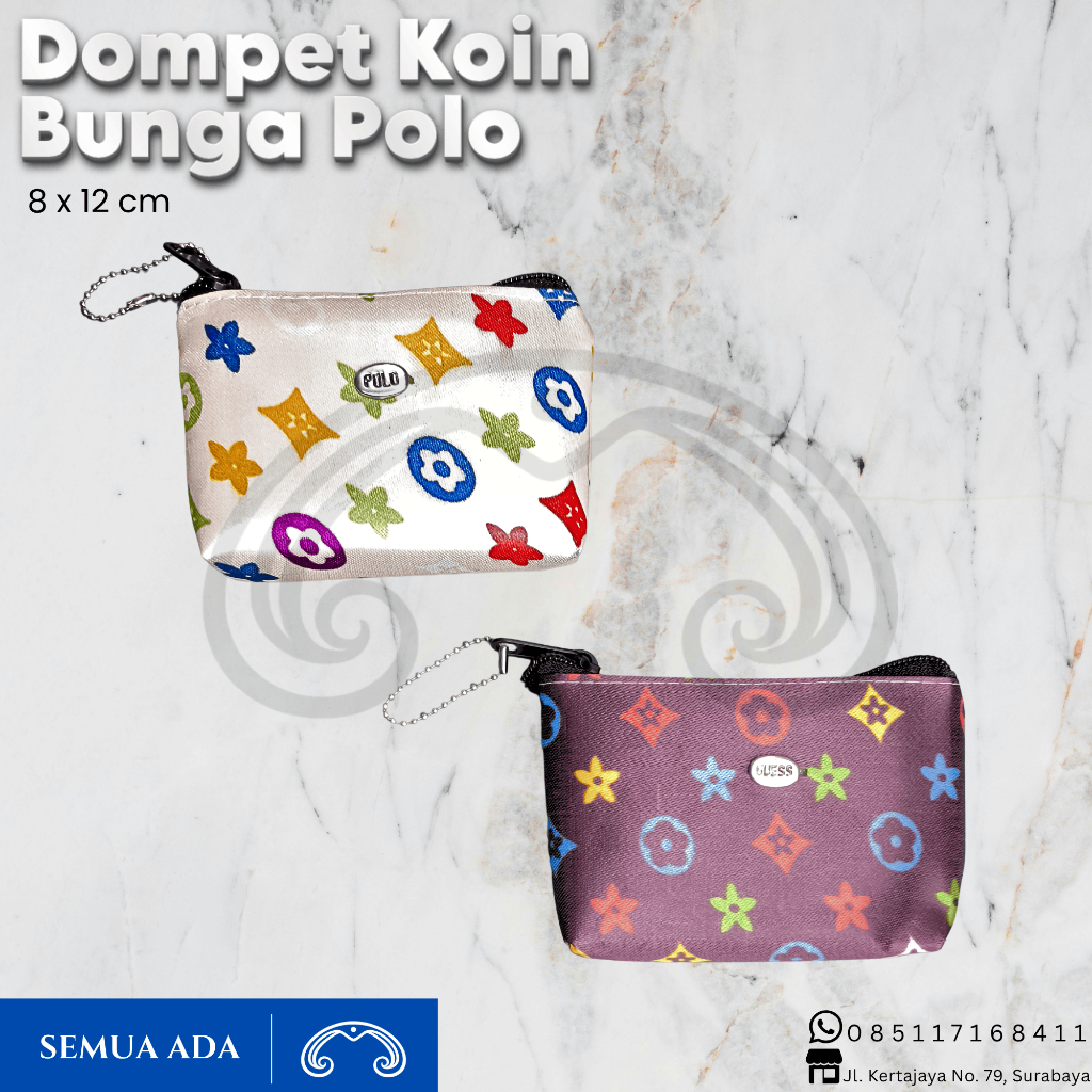 Dompet Koin Bunga Polo 8 X 12 cm / Pouch