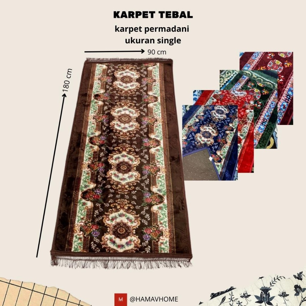 karpet lantai kecil turkey premium, minimalis ukran 170x90 cm