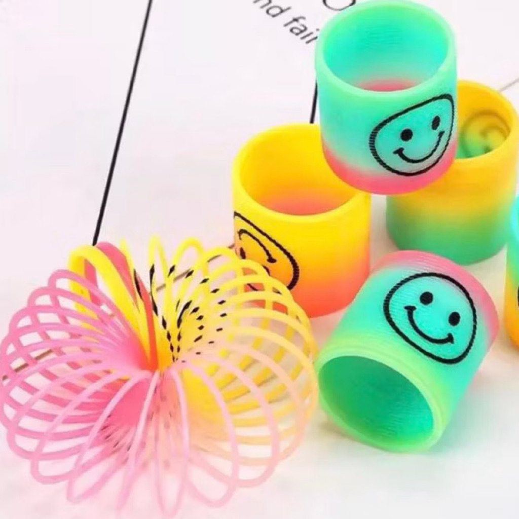 [Grosir] Rainbow Spring Mini | Slingky Smile Spiral Tarik | Mainan Per Mini