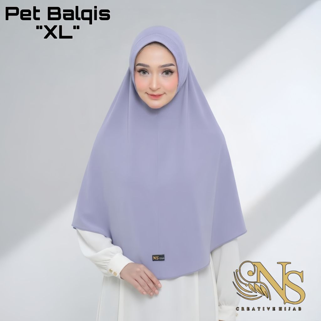 NS Hijab BALQIS Pet XL Hijab Semi Jumbo Khimar Daily Simple Kerudung Syar'i Jersey Premium Original 