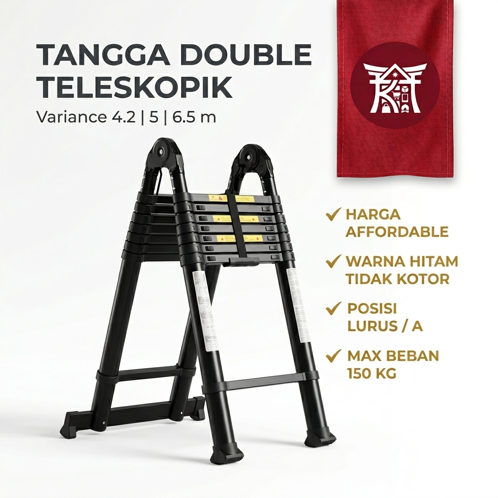 TRIPLE-S Tangga Double Teleskopik Ukuran 4 meter, 5 meter, 6 meter