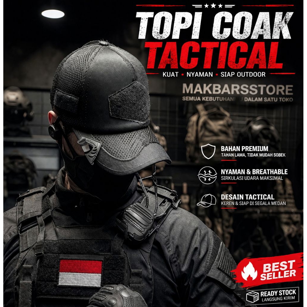 TOPI COAK TACTICAL ORIGINAL | GAYA MILITER | NYAMAN & KUAT