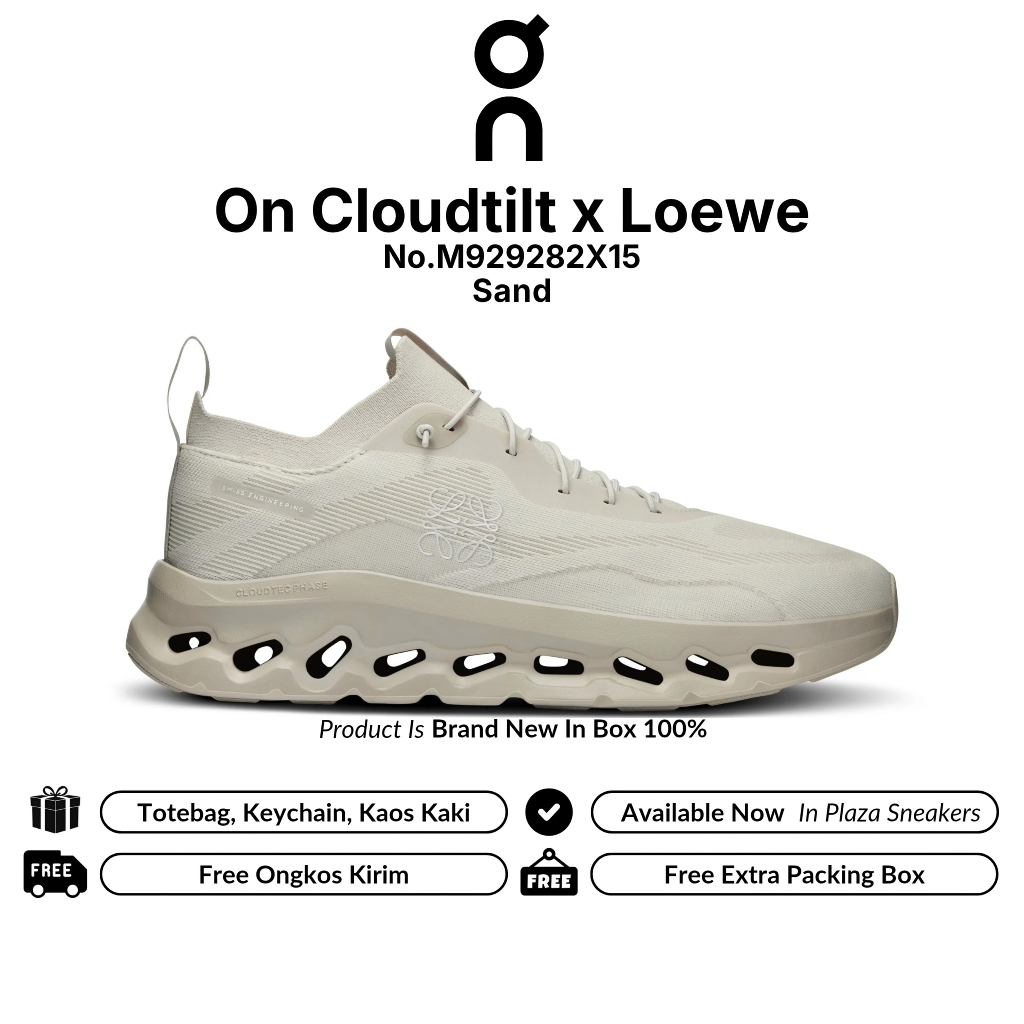 Sepatu Pria On Running Cloudtilt x Loewe Sand Beige Sneakers Original