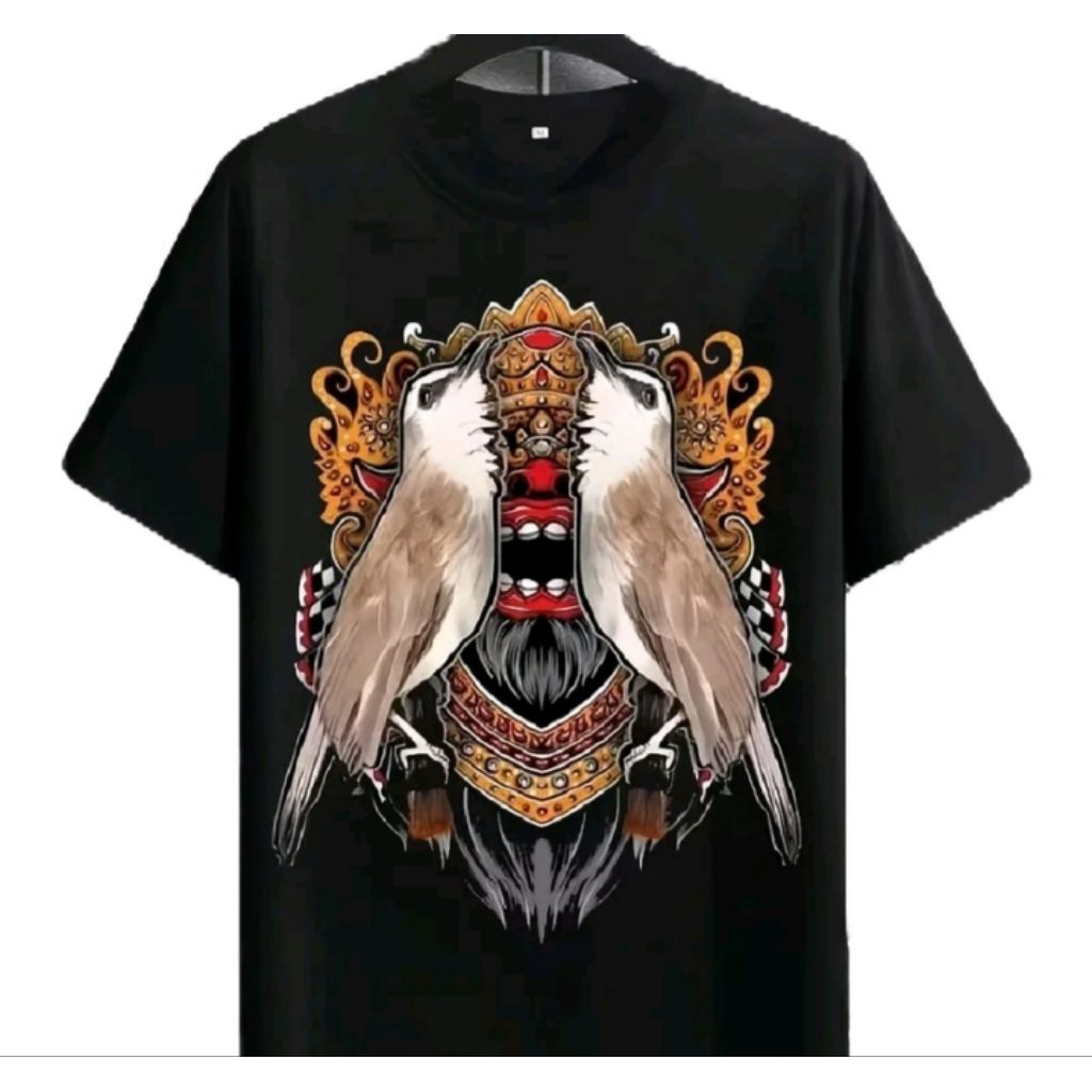 Kaos sablon burung trucukan t-shirts distro unisex katun bahan adem