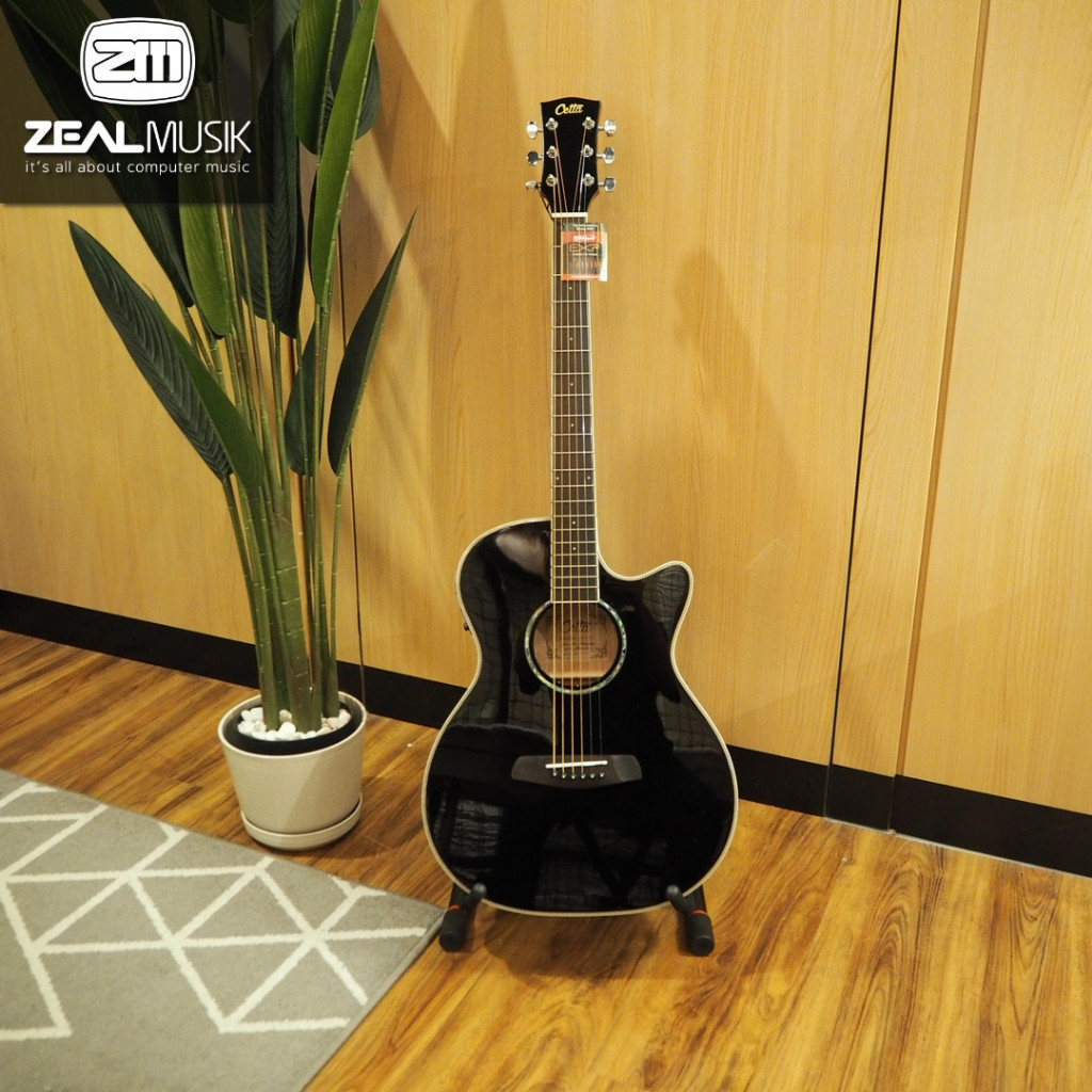 Cetta OM28CE-BK (G) Gitar Akustik Elektrik Cutaway - Zeal Musik Jogja