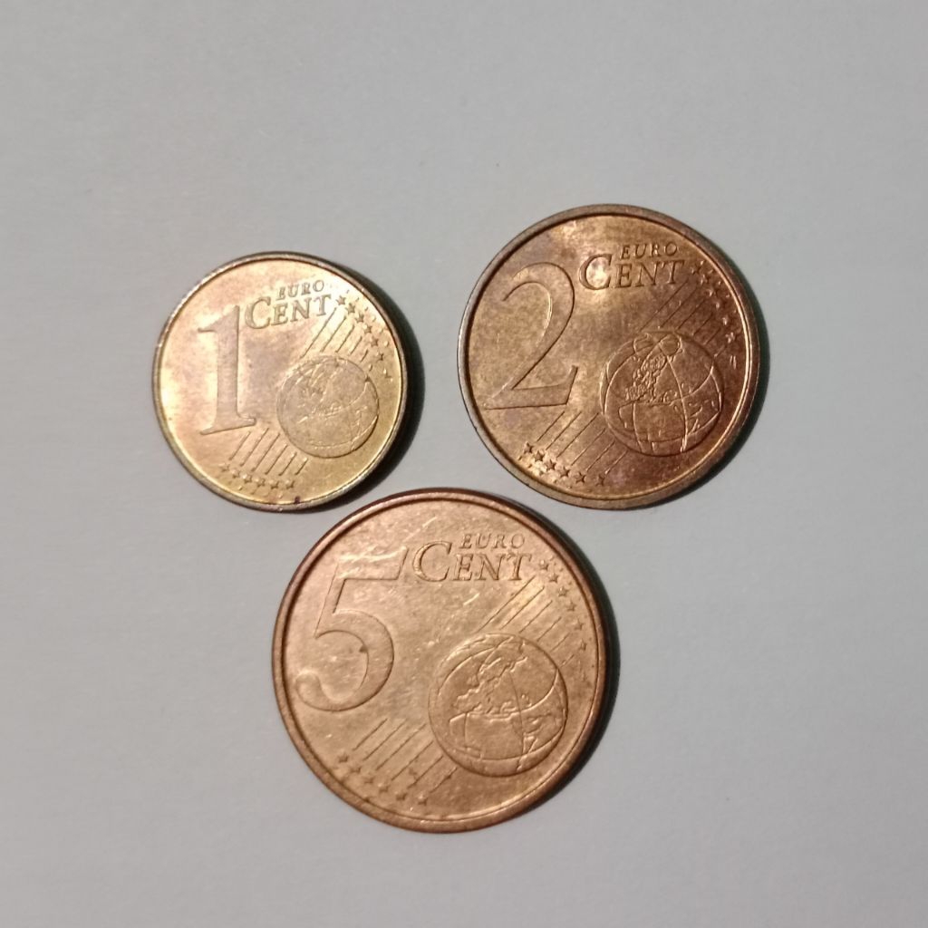 Set Koin Kuno Spanyol Euro 1,2,3 Cent