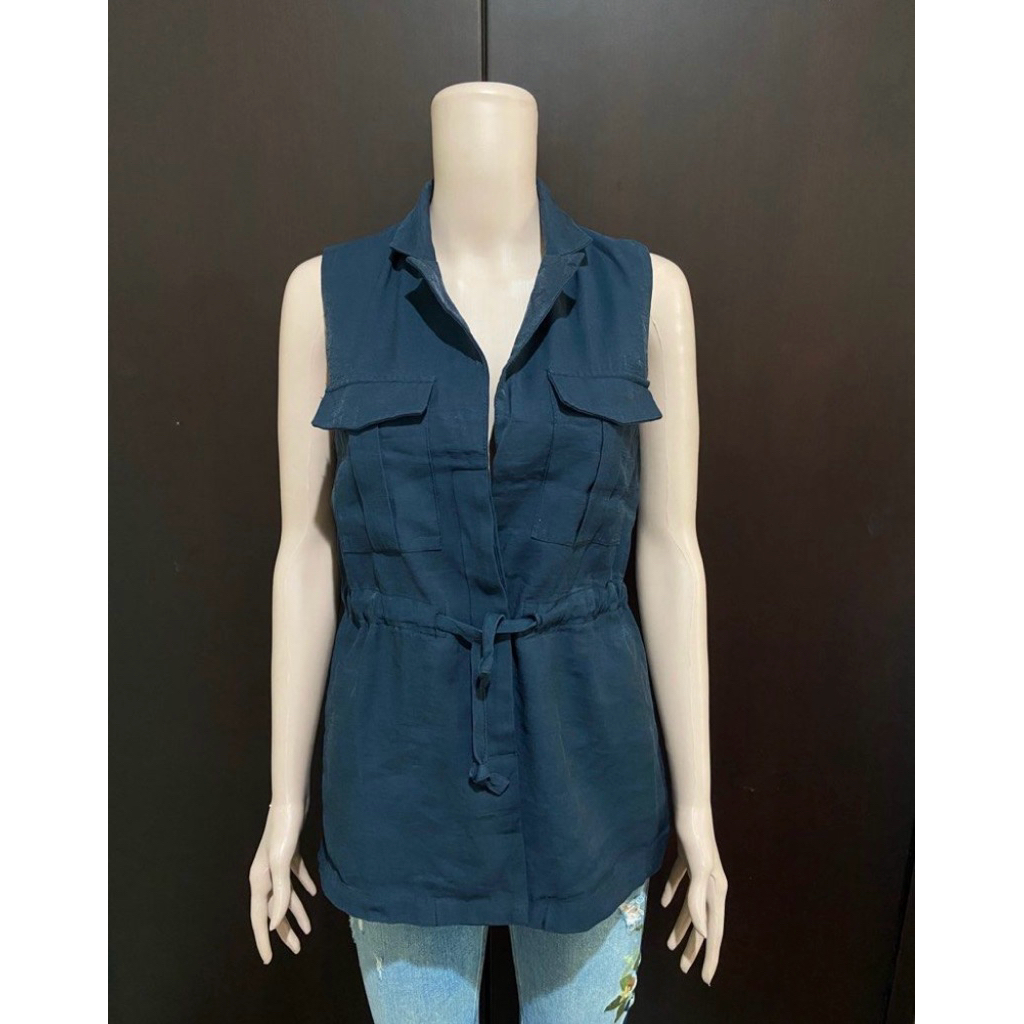 Vest cargo sleeveless top outwear parka