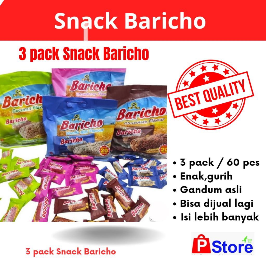 3 pack Snack Baricho | Snack gandum Baricho | 3 pack Snack gandum Baricho | 3 pack sereal Baricho