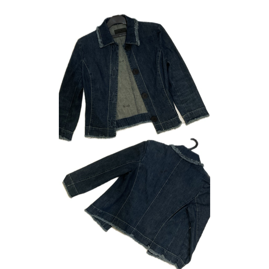 jacket jeans wanita biru denim vintage rumbai