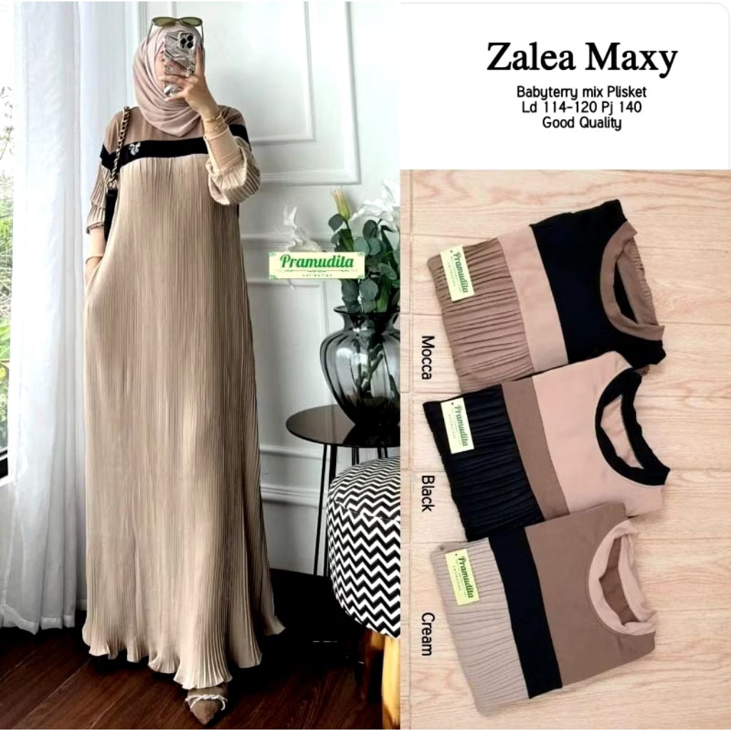 Gamis Plisket premium BKK import