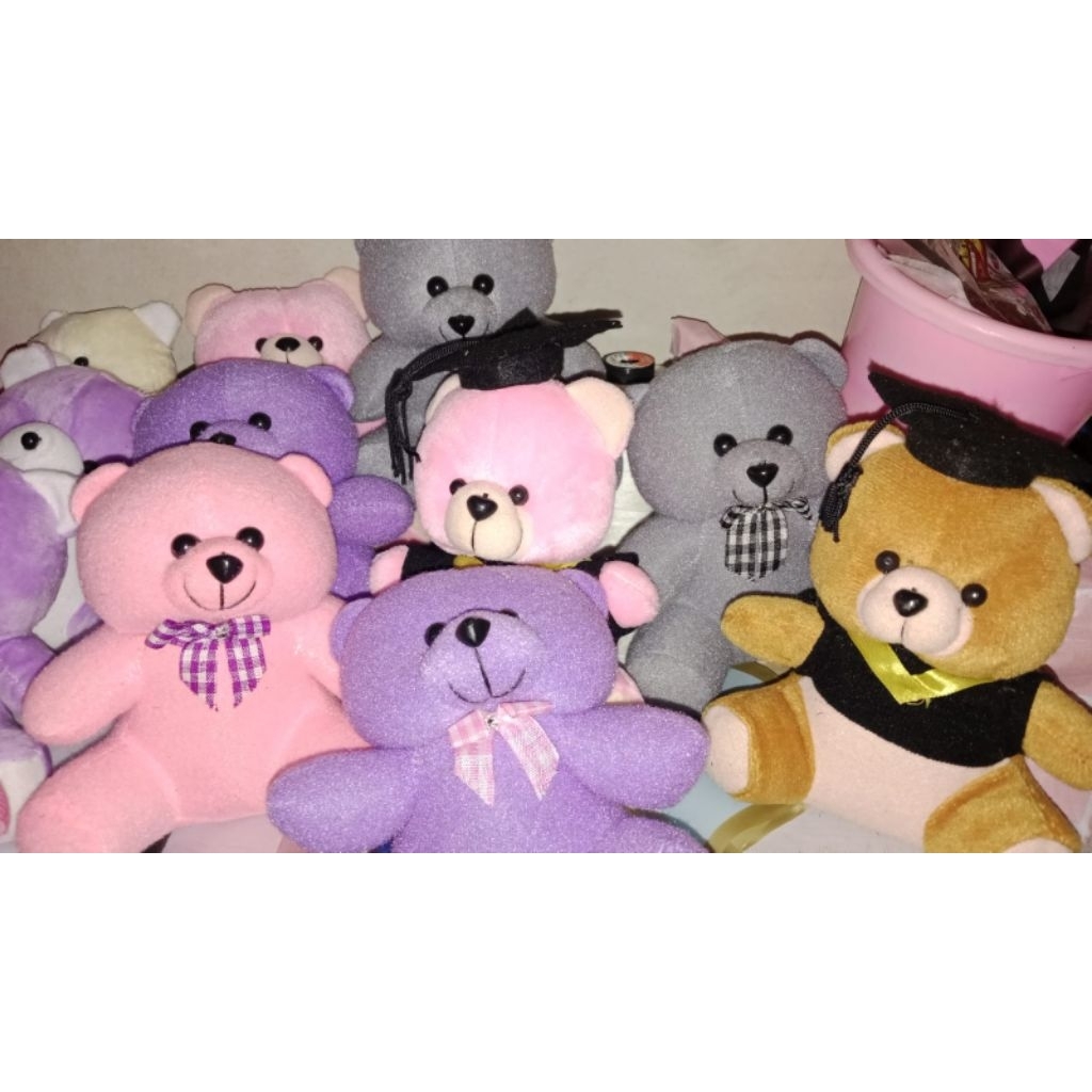 Boneka 15cm / boneka bear / boneka wisuda/ boneka mini 15cm / boneka beruang