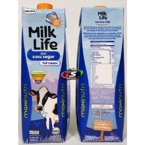 Susu UHT Milk Life 1 Liter Full Cream