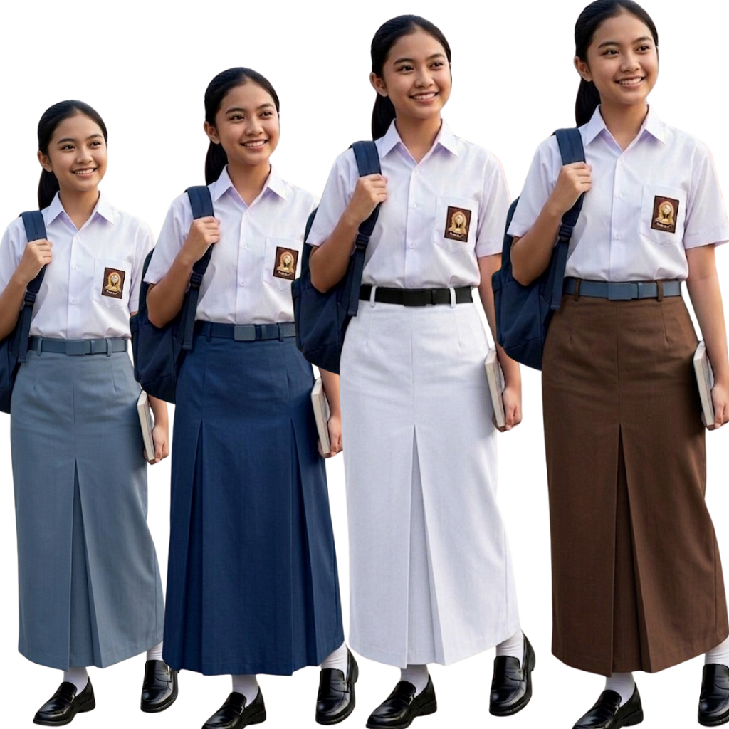 Rok span seragam sekolah smp sma cewek panjang