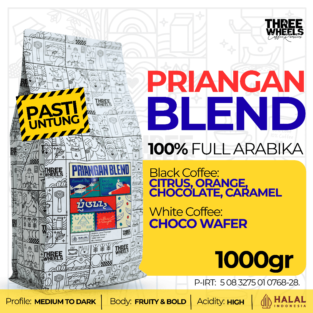 Biji Kopi Full Arabika Priangan Blend (200gr, 500gr & 1000gr)
