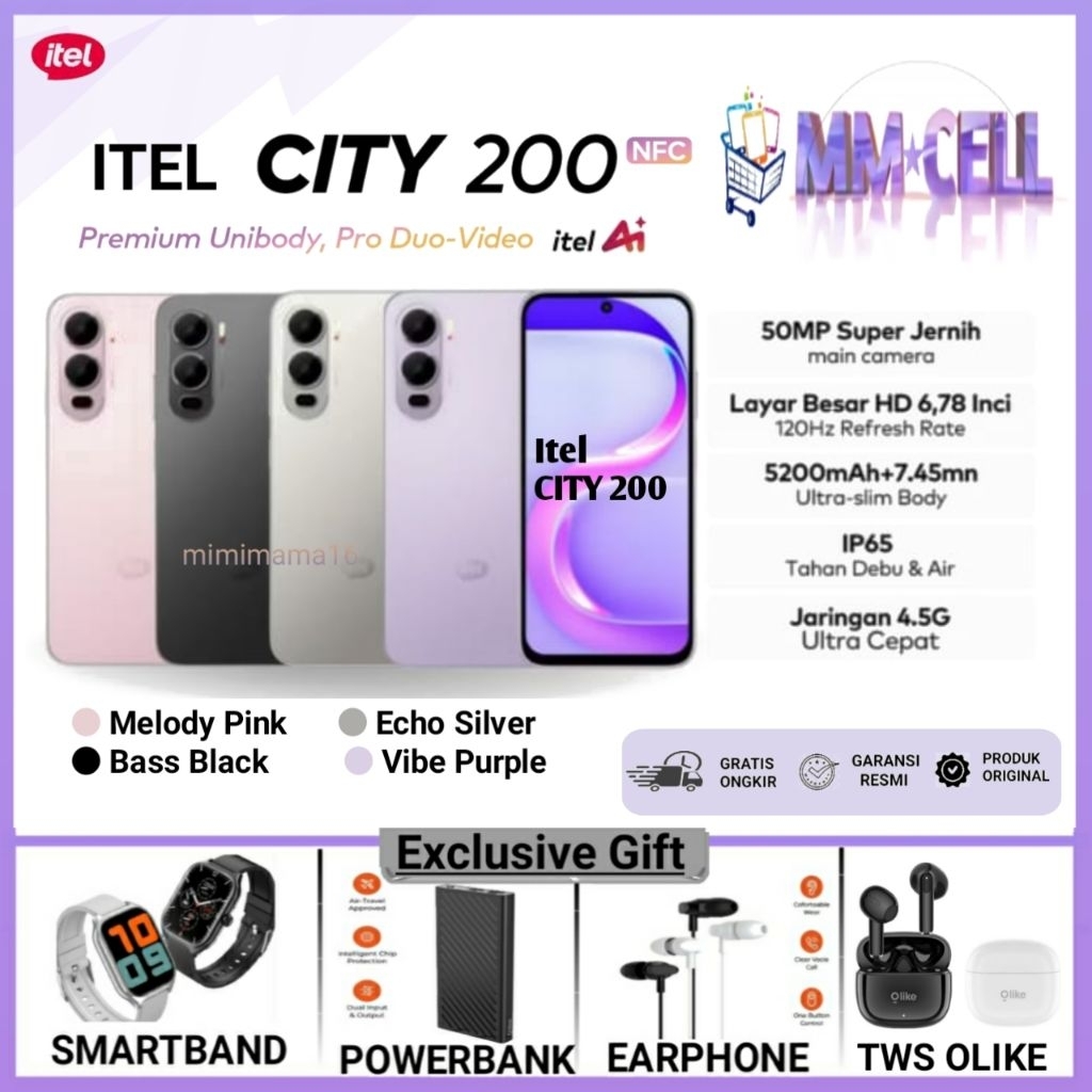 ITEL CITY 200 4/128 GARANSI RESMI ITEL INDONESIA
