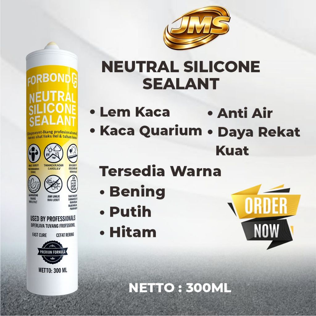 Neutral Silicone Sealant / Lem Silikon Netral  /Lem Slant Kaca Bening Putih Hitam /  Lem Aquarium Se