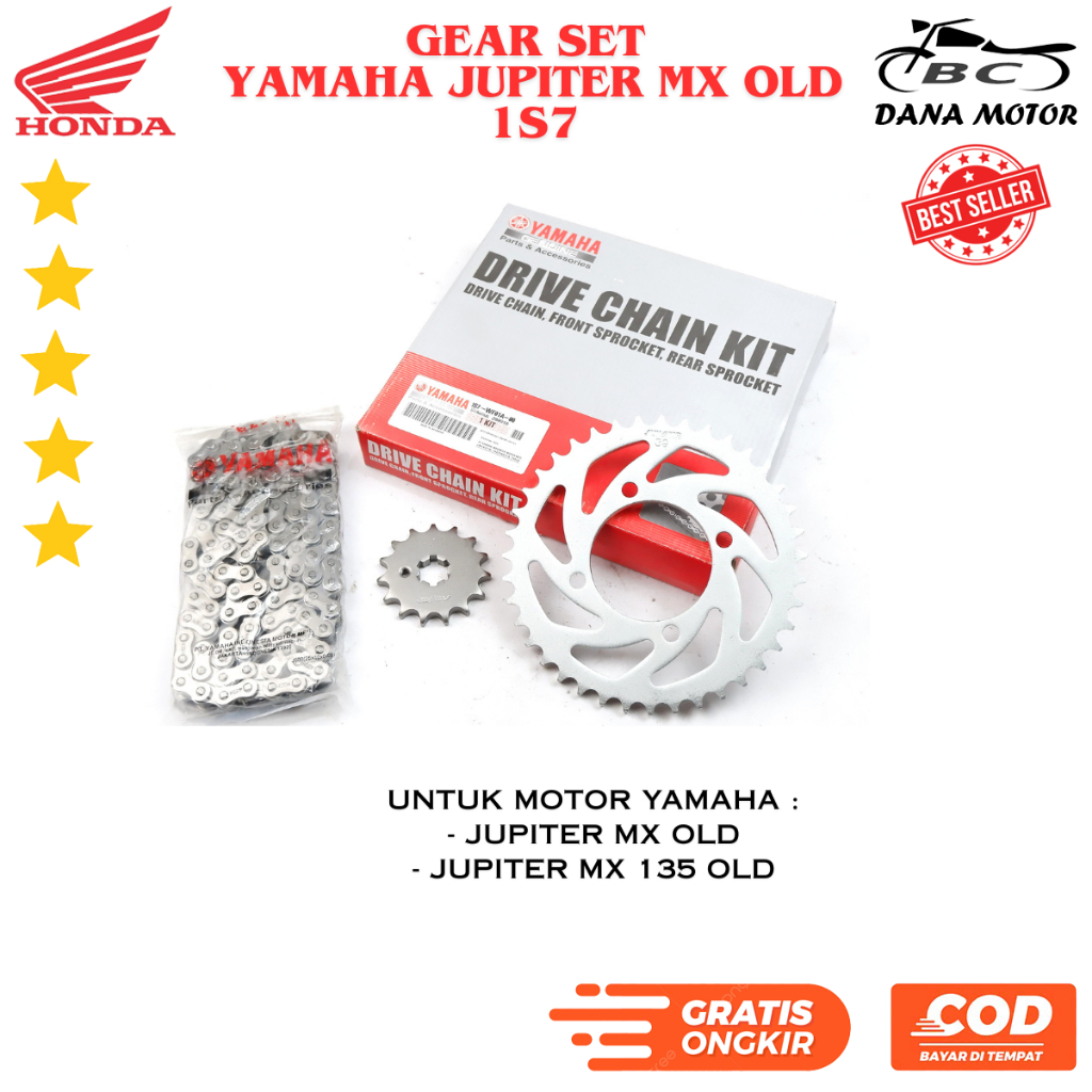 Gear Set Juputer Mx Ori / Girset Yamaha Jupiter Mx 135 Old Original Premium - 1S7-WF01A-00
