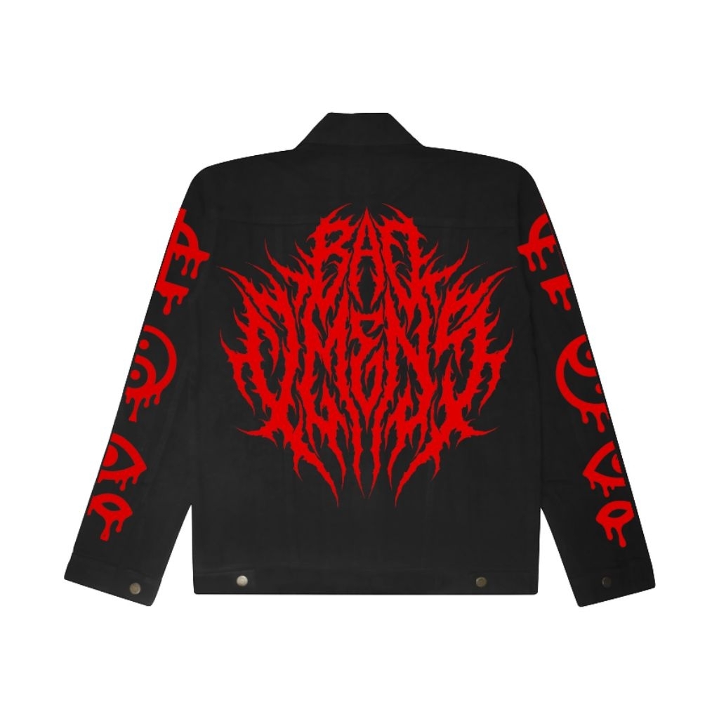 Jaket Jeans Custom Painting Desain Bad Omens Edition