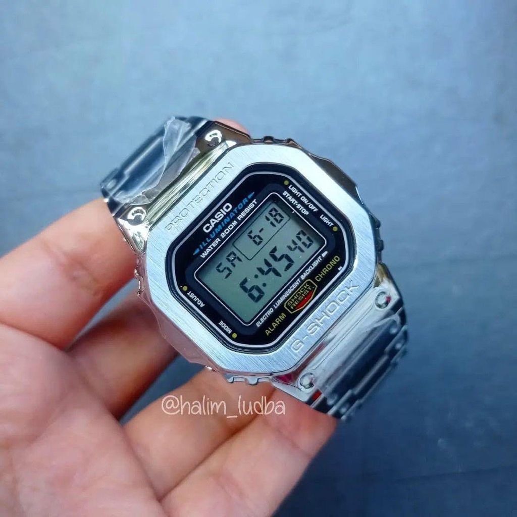 g shock dw 5600 gshock dw5600 g-shock dw-5600 custom bezel strap stainless steel