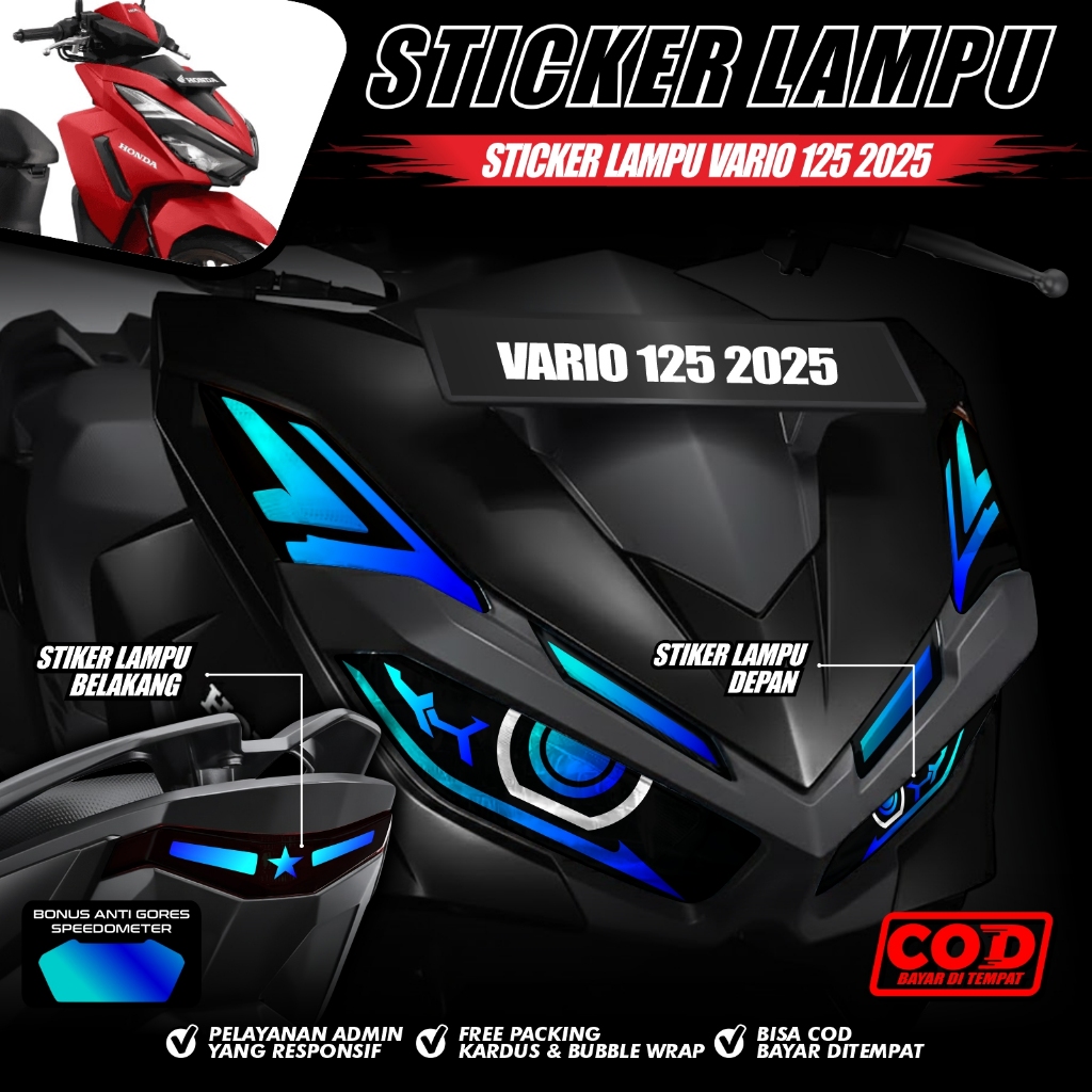 STICKER LAMPU DEPAN MOTOR VARIO 125 TAHUN 2025 NEW-STIKER ALIS LAMPU DEPAN VARIO 125