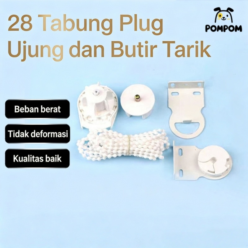 1 Set Rroller Blind Head Blind Roller Jendela Bead Chain +Bracket Roller Blind Roller Blind Chain Un