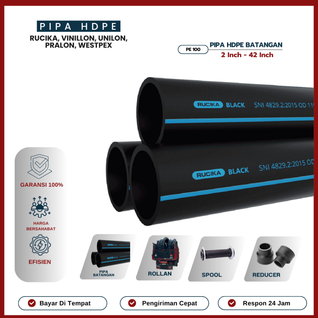 Jual Pipa Hdpe Anti Pecah Ukuran 14" PN10 SDR17 | Ready Stock Pipa HDPE Batangan
