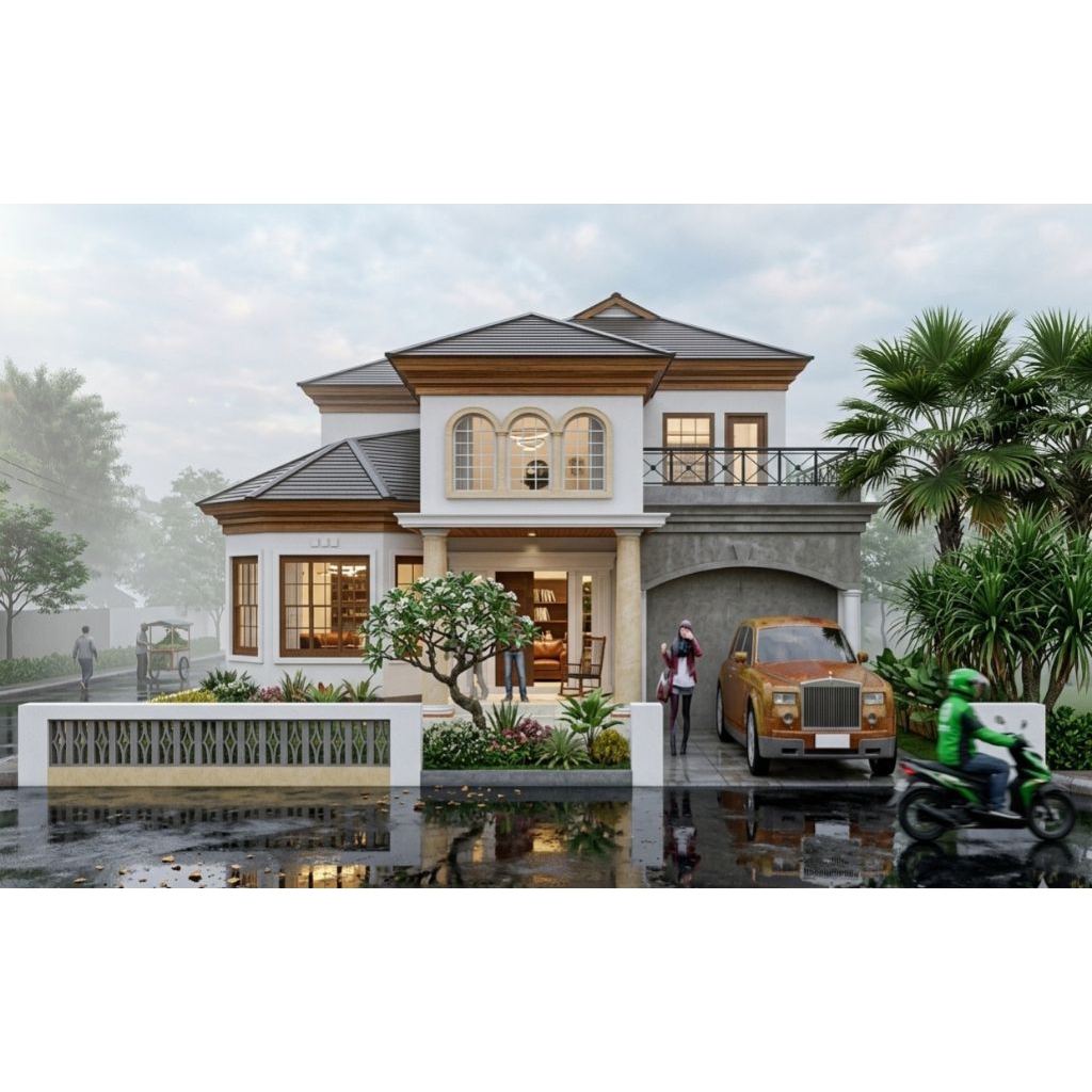 paket desain rumah klasik 2 lantai, paket desain rumah 3d, jasa desain rumah, jasa gambar rumah, jas