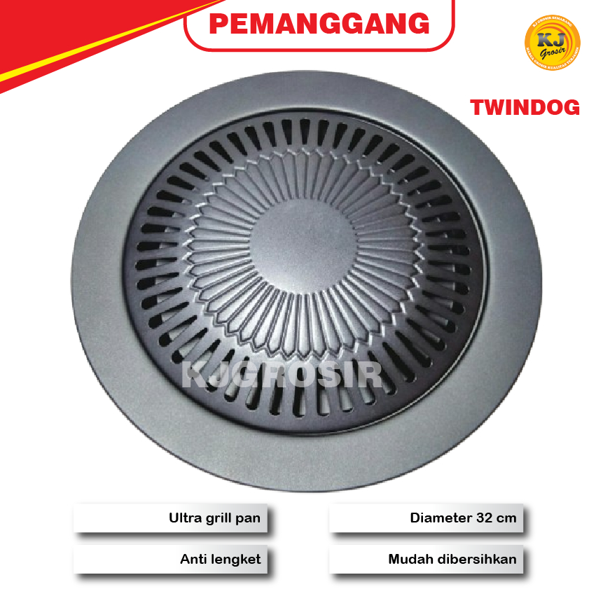 TD Ultra Grill Pan Bulat Smokeless 32 CM Panggangan Anti Lengket