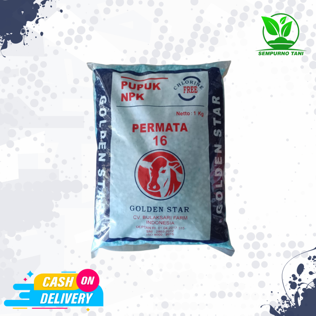 PUPUK NPK - PERMATA 16 GOLDEN STAR BIRU 1 KG