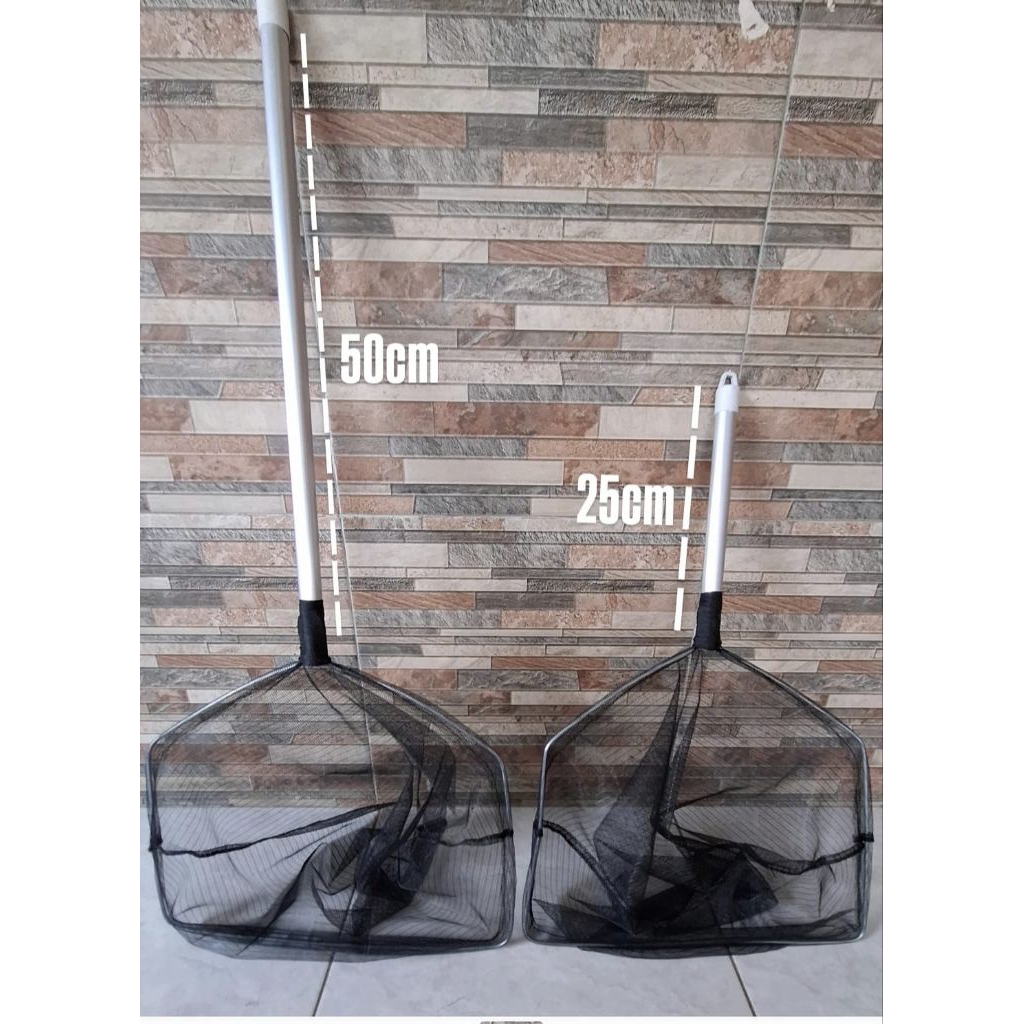 serokan seser ikan besar almunium diameter 35cm gagang almunium 25cm serokan seser jaring ikan nila 