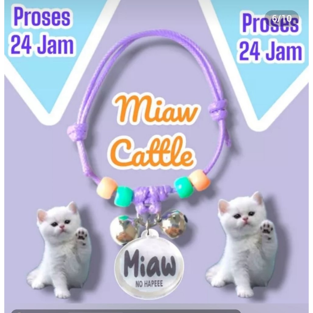 Kalung Kucing rusik custom nama kucing atau pemilik - Ringan, Aman, dan Tersedia dalam Berbagai Warn