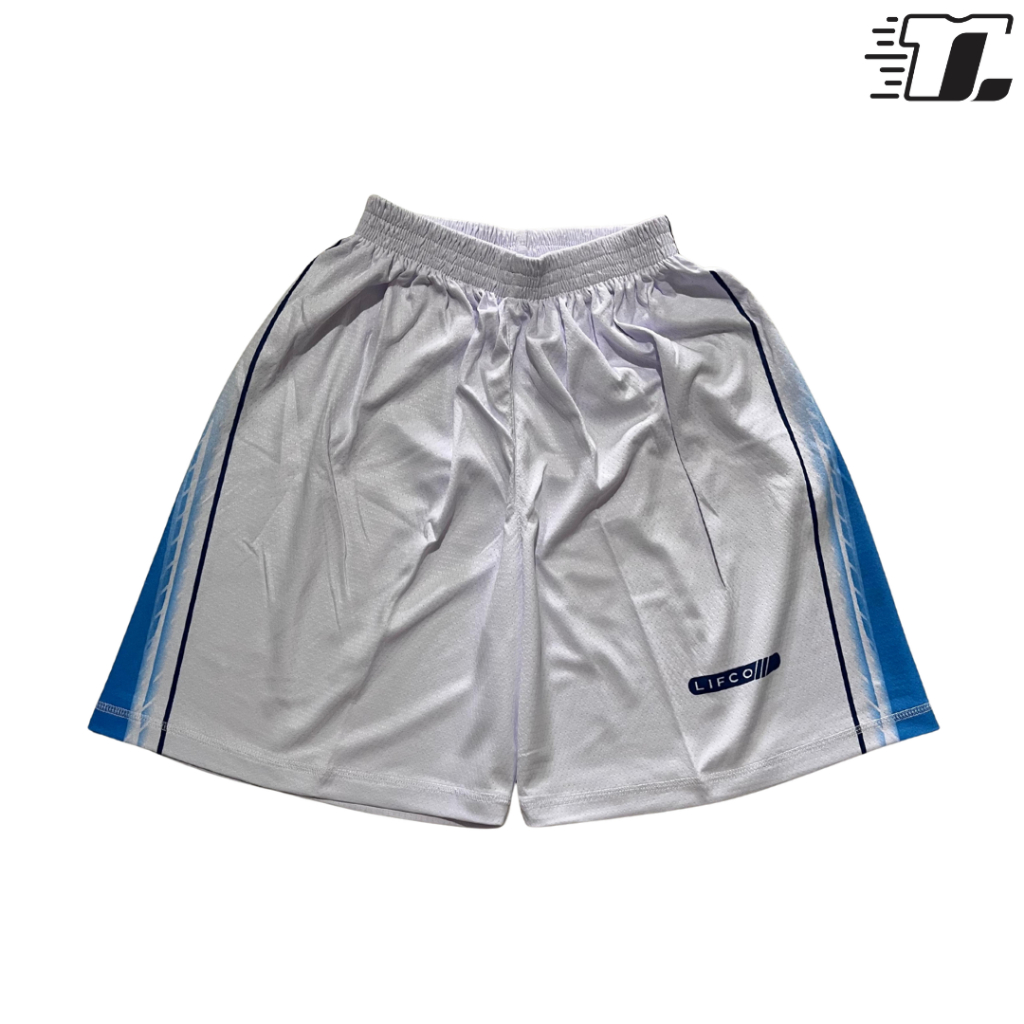 Celana Voli Pria Original Lifco Crofle Putih Biru | Fullprint Celana Sport Cowok Bahan Crofle