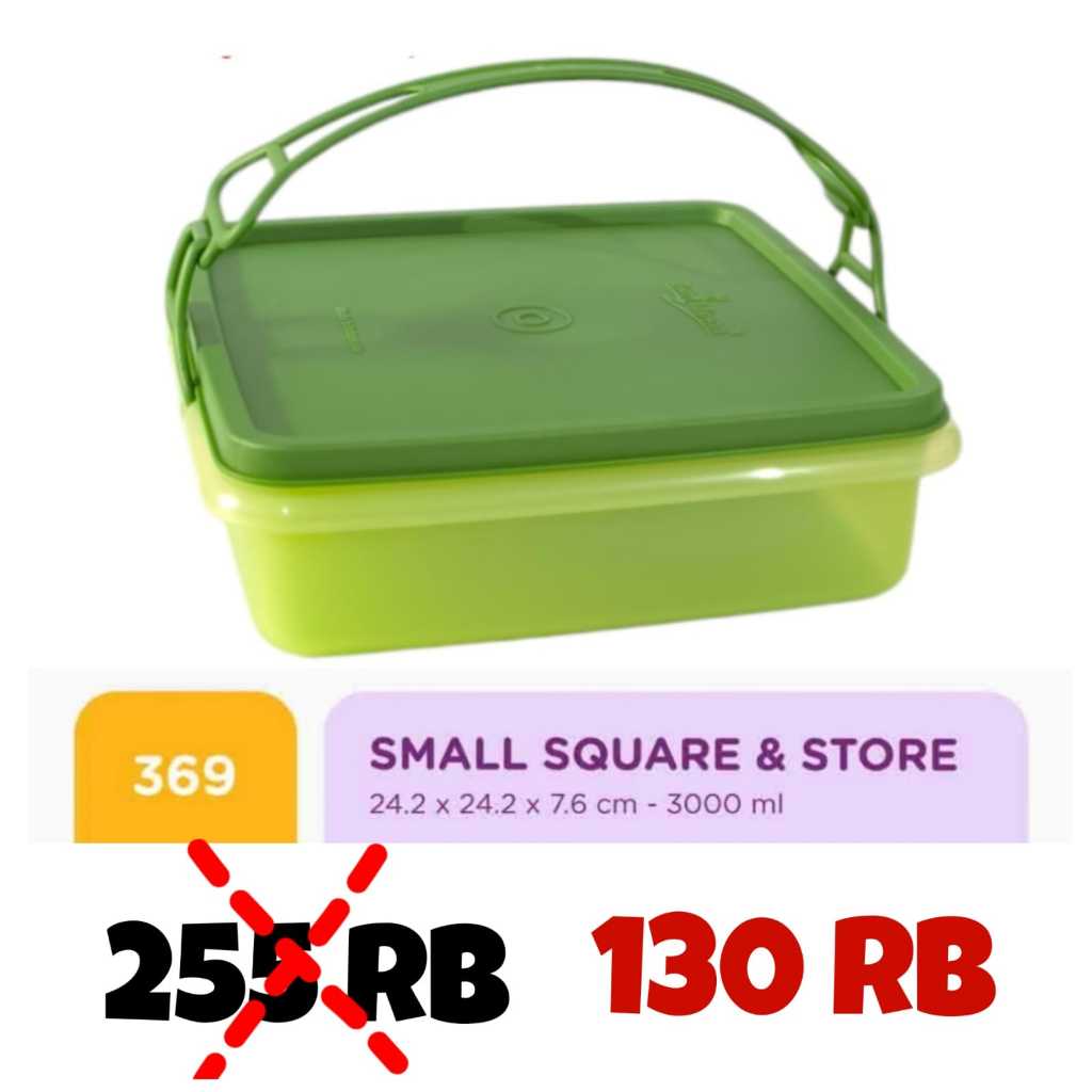 Twin Tulipware SMALL SQUARE AND STORE RANTANG SUSUN 1 Wadah Penyimpanan di Kulkas Tulipware Kita