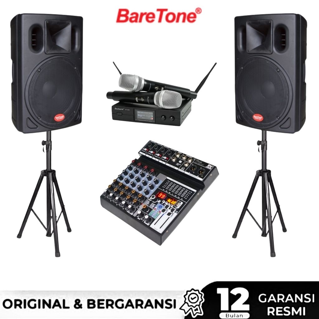 Paket speaker aktif baretone 15 inch 1530pro 6 channel 800 watt