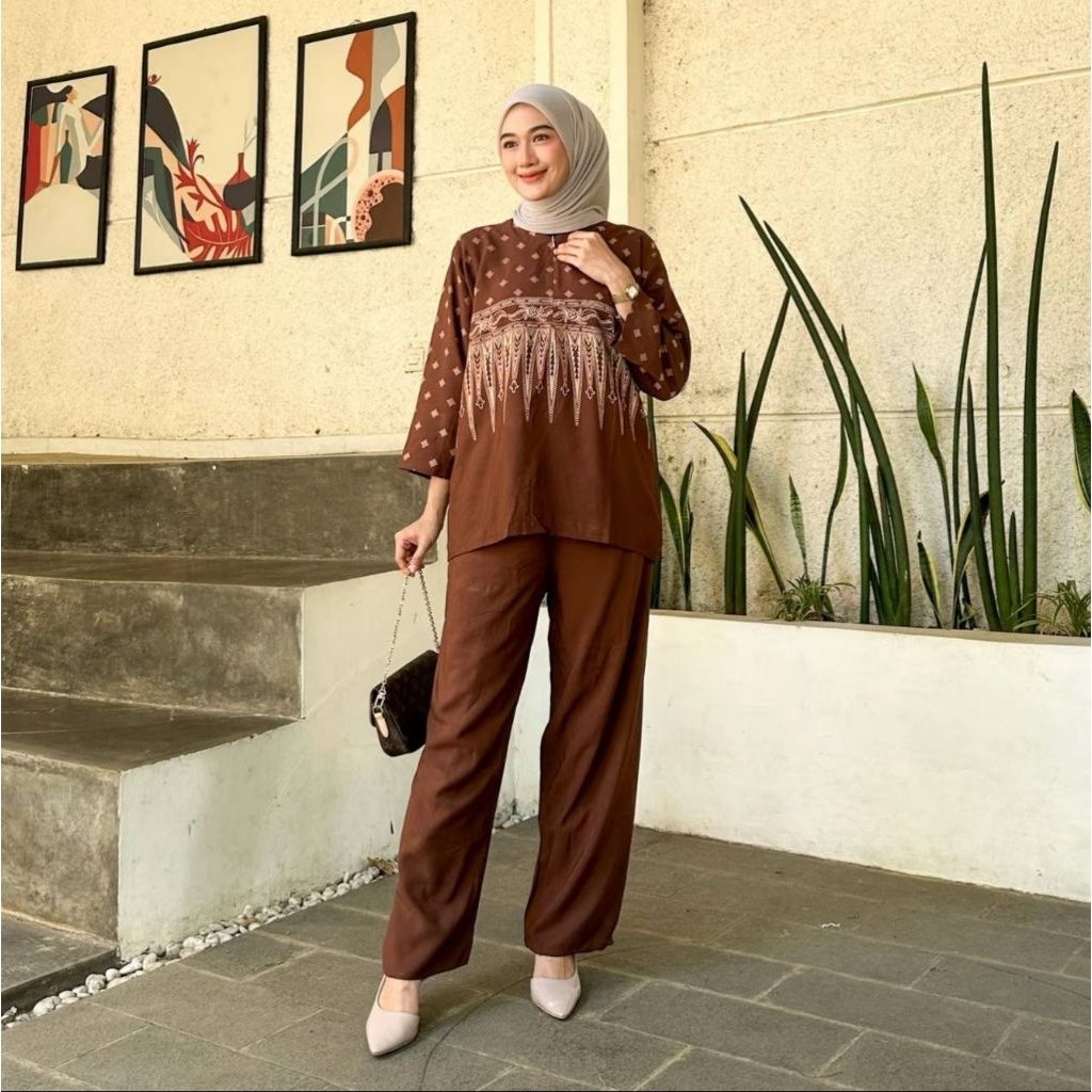 Setelan Jumbo Wanita ONE SET ASMARA | LD 130 | Busui Friendly | Baju Set Big Size