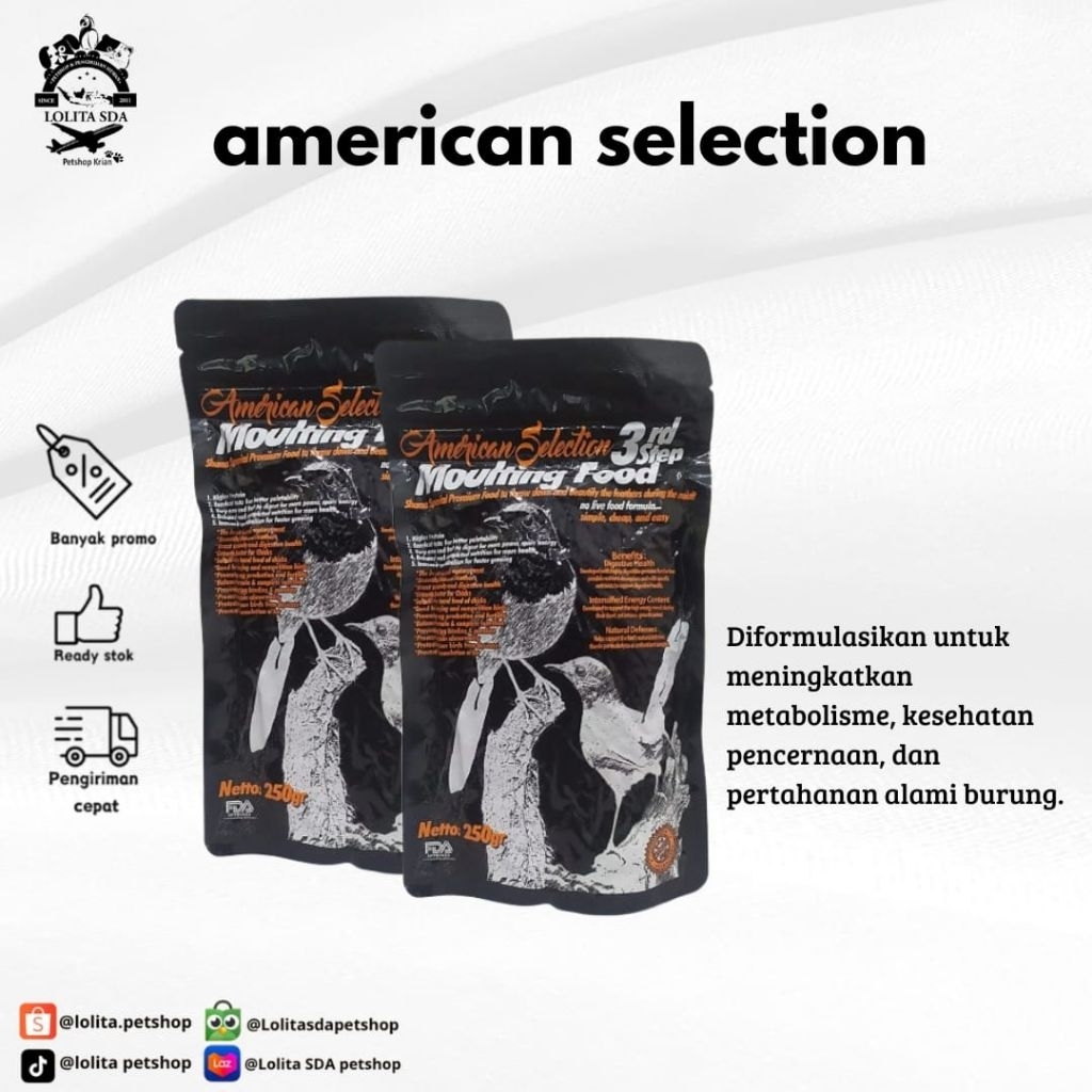 AMS step 3 American selection makanan burung