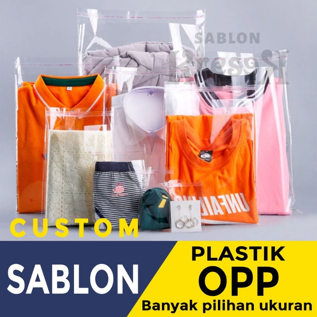 Plastik opp kaos sablon plastik custom plastik baju plastik kemasan plastik kaos plastik Aksesoris