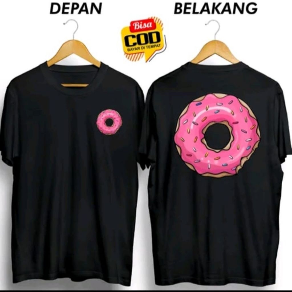 KAOS Donat Pink T-Shirt Distro Unisex