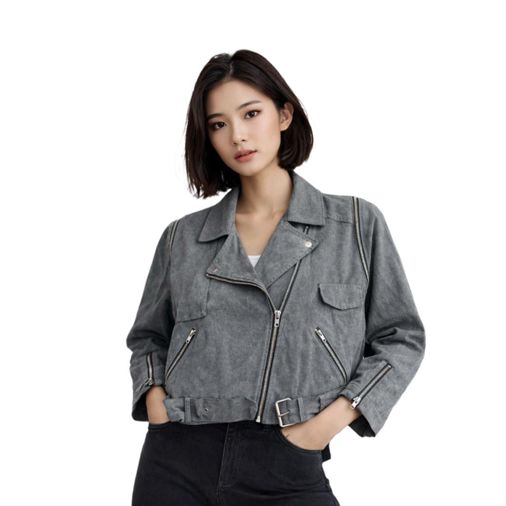 2 in 1 Denim Bikers Jacket Vest