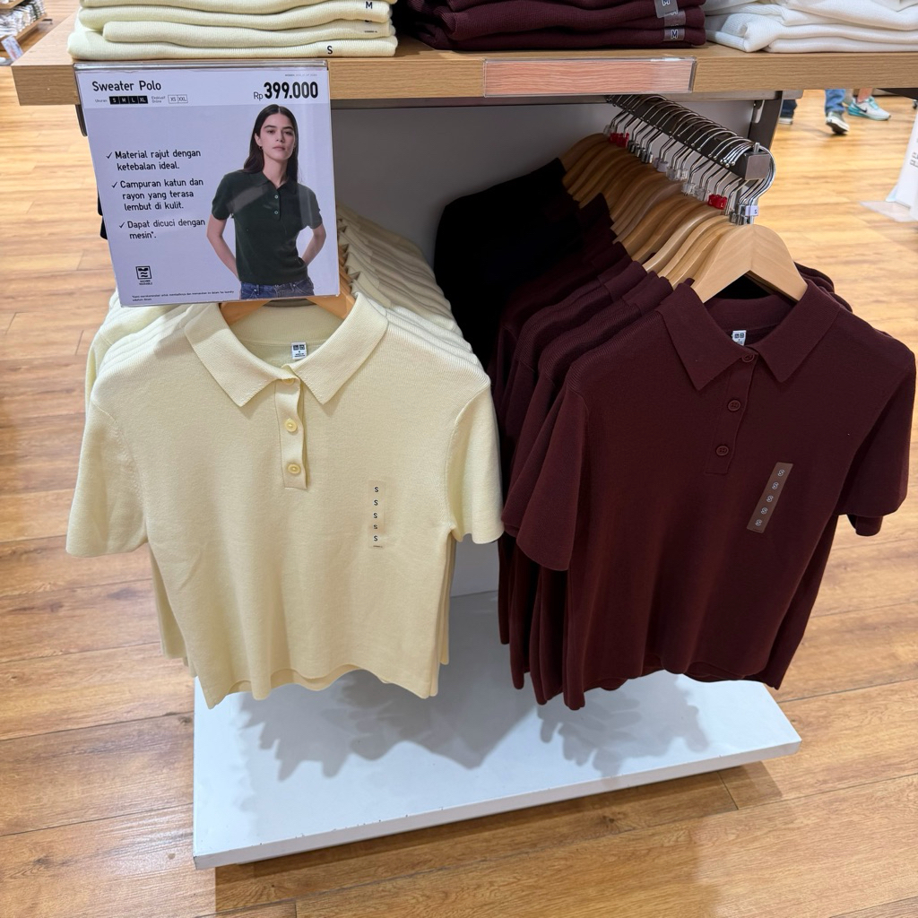 [PENAWARAN TERBATAS SAMPAI 21 MEI] sweater polo lengan pendek uniqlo cewek