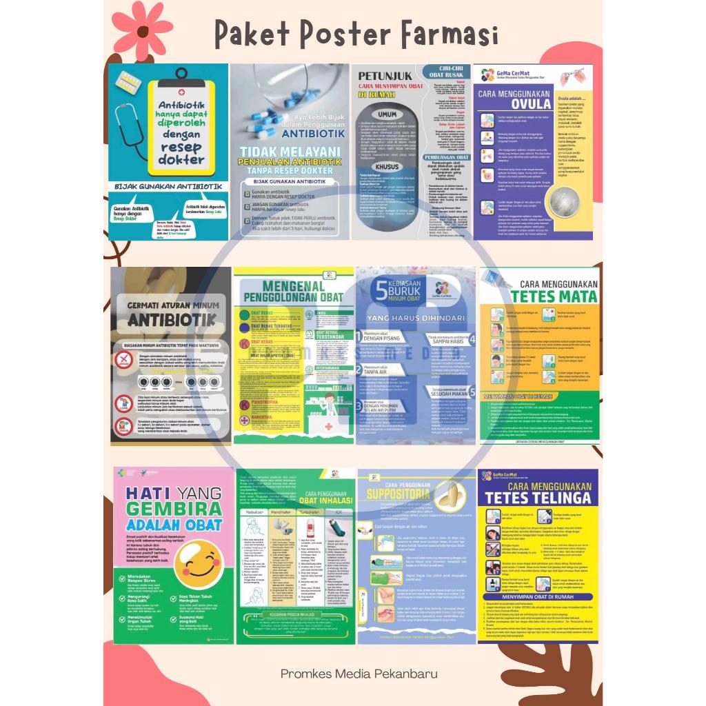 Paket Poster Farmasi, Poster Apotik, Poster Kesehatan Apotik Farmasi